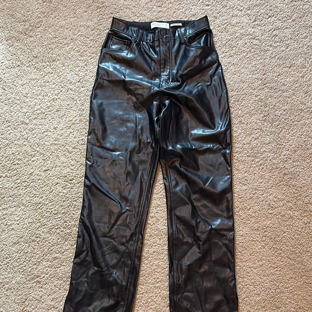 Black Faux Leather Pants